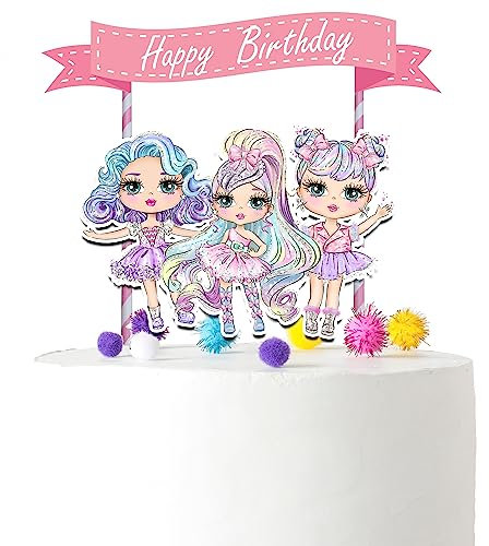 Cute Dolls Cake Topper for Girls | Dolls Birthday Party Supplies | Princess Dolls Theme Birthday Decorations