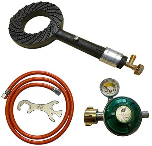 Brenner/2 m Schlauch/Manometer/Gasflaschenschlüssel