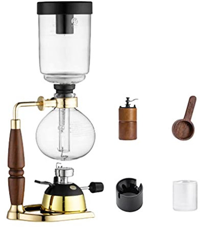 JITEM Cafetière à siphon manuel rétro en verre sous vide pour 1 à 5 tasses