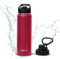 Hydrate Bottles Edelstahl Trinkflasche - 700ml Wasserflasche mit Strohhalm-Deckel - Doppelwandig, Isoliert - Strapazierfähig im Freien Perfekt für Sport, Reisen oder den täglichen Gebrauch - Chili Rot