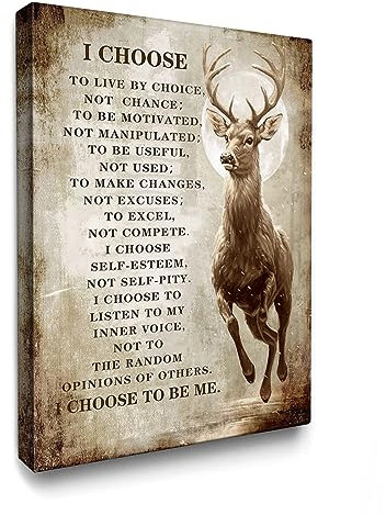 Luslya Christian Deer Wandkunst Motivierendes rustikales Wildlife Rentier Bild Wanddekoration gerahmt inspirierende Zitate Poster Zuhause für Wohnzimmer Schlafzimmer Badezimmer Dekoration 30,5 x 40,6