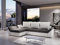 ALTDECOR Ecksofa mit Schlaffunktion und Bettkasten Corner Sofa Bett Eckcouch Couch L-Form Schlafcouch Ausziehbar Wohnlandschaft Schlafsofa Cauchsofa - DAN-L - 240x144x81cm Weiß/Dunkelgrau