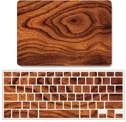 JZ Wood Grain Fall Für MacBook Air 15 with M2 (Models: A2941) Hartschalenkoffer mit Keyboard Cover Set - D
