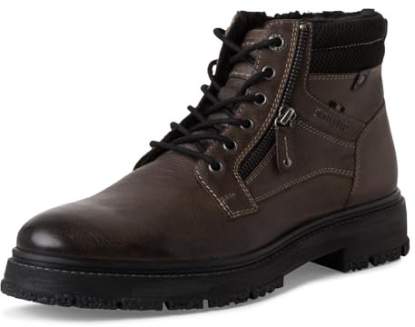 s.Oliver Herren Stiefel zum Schnüren mit Reißverschluss Gefüttert, Grau (Dark Grey), 42 EU