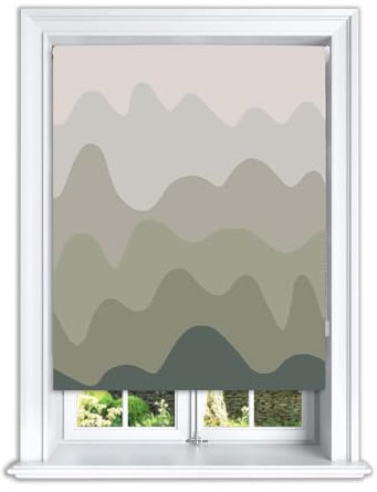 Lister Cartwright Green Icecream Printed Roller Blinds(120 cm Width x 155 cm Drop) Window Blackout Blinds Easy Fit Child Safety Included