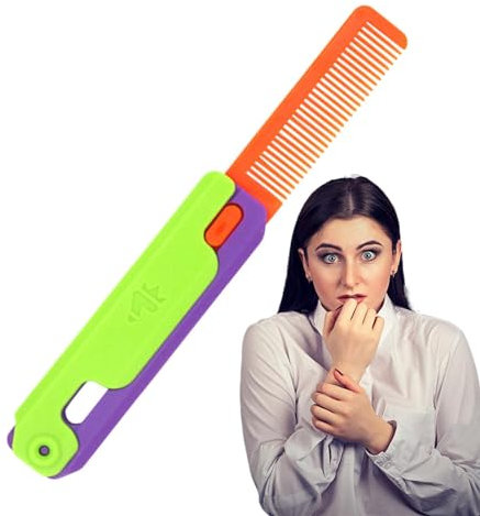 Ghjkldha Printing Comb Toy | Retractable Portable Portable Hair Comb | Funny Butterfly Comb, Cute Sensory Toys for Stress Relief, ADHD, ADD, for Women