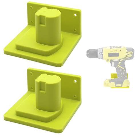 2 Pack Tool Holder Wall Mount Compatible with Ryobi 18V Power Tools Drill Dock Holder Hanger Tool Storage Organizer for One+ P102 P103 P104 P105 P107 P108 P109 Battery Tool with Screws