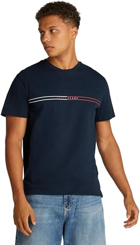TOMMY JEANS TJM Slim Entry Graphic Tee Herren, Blau (Dark Night Navy), XL