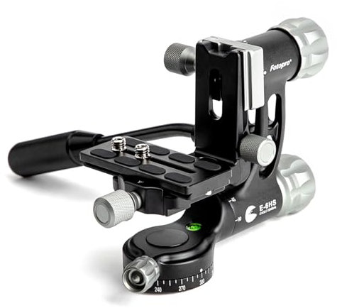 Fotopro E-6HS Gimbal Head, Aluminum Gimbal Tripod Head for Astrophotography Wildlife Photography,Heavy Duty Fluid Head Max Load 10KG/22lbs