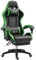 Vinsetto Sedia da Gaming Ergonomica in Pelle PU e Acciaio con Poggiatesta e Altezza Regolabile, Poltrona Gaming con Schienale Reclinabile e Cuscino Lombare, 65x65x121-129 cm, Nero e Verde