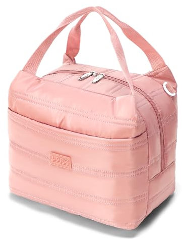 Lekespring Sac Repas Isotherme Mode pour Femme, 9L Sac Lunch Portable pour Travail, Études et Loisirs - Rose