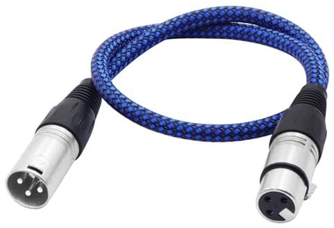 LANMINGLEL Short 3 Pin Metal Microphone Cable XLR Male to Female Heavy Duty Balanced Nylon Braided Cord Compatible Speakers,Microphones,Stage Lighting and More(0.5M)
