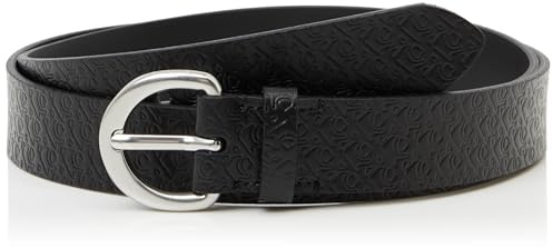 Calvin Klein Damen Classic Buckle AOP 30Mm Lv04K7019G Gürtel, Black (Black/Pewter), 105 cm