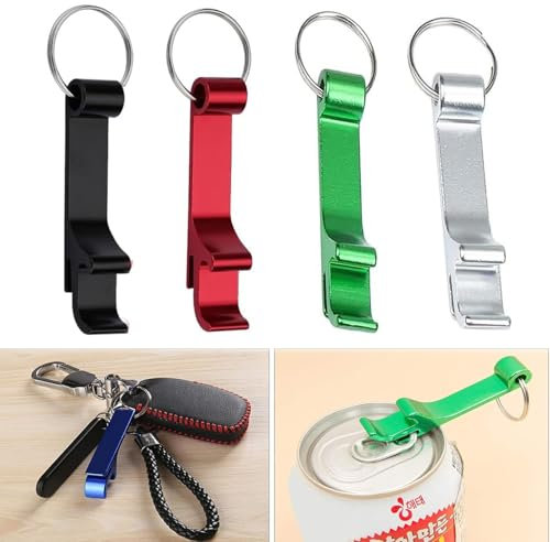Flaschenöffner, 4 Stück Bier Flaschenöffner, Flaschenöffner Schlüsselanhänger, Aluminium Bierflaschenöffner, Multifunktionaler Bottle Opener, für Partys, Festivals, Versammlungen