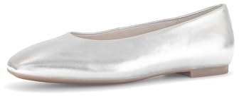 Gabor Damen Klassische Ballerinas, Frauen Flats,Slip-ons,klassisch elegant,Ballerinen,Halbschuhe,Sommerschuhe,Slipper,flach,Silber,35.5 EU / 3 UK