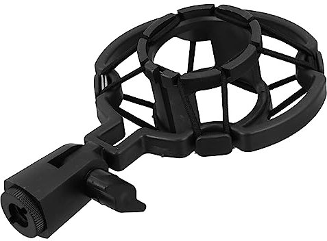 JEWEDECO Microphone Shockproof Mount Black Vibration Suspension Holder Anti-vibration Mic Rack Compatible Condenser and Dynamic Mics for Studio Recording and Live Streaming