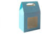 ERQIAO 12/24/48 Stk. Tragbare Kraftpapier Geschenktaschen Hochzeit Bonbon-Verpackungstaschen aus transparentem PVC Fenster Verpackung Verpackung Beutel für Business (blau,