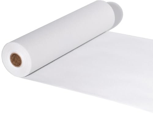 FRKOKRFA Vlies Tischläufer Weiß, 25m x 30cm Dekoratives Tischband, Tischdeko Tischläufer Rolle für Geburtstage, Hochzeiten, Taufen Kommunion und andere Feierlichkeiten