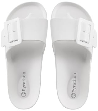 Pyrathon Claquette Femme Legere Sandales Plage Piscine Claquettes,Blanc21,37EU