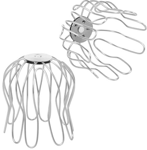 Foppla 2 Stück Dachrinnen-Laubschutz 75 bis 85 mm, Verstellbarer Fallrohr-Laubschutz, Edelstahldraht-Ballon-Dachrinnensieb für Regenrohrgarage(2PCS)