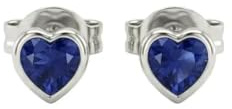 Heart Stud Earrings Blue 925 Sterling Silber – Elegante Ohrstecker mit funkelndem, blauem Herz-Design