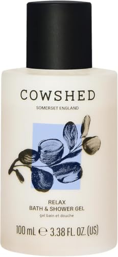 Cowshed Bath & Shower Gel 100ml, Lavender & Eucalyptus | Relax Body Wash For Women, Calming Lavender & Eucalyptus Scent, Sulphate & Silicone Free, Travel Size Toiletries