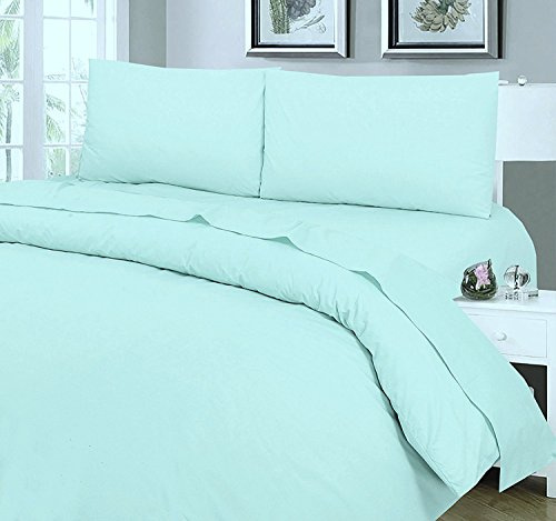 SleepyNights Duck Egg Blue Fitted Sheet Egyptian Cotton Hotel Quality Super King Size Bed