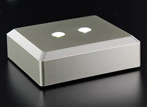VIP-LASER Leuchtsockel 5 LEDs Farbwechsler incl. Color-Stop Funktion Schwarz (2 LED, Silber)