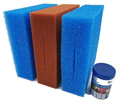 Filterschwamm Set für Biotec 5 (2x blau, 1x rot) inkl. Filterstarter Oase