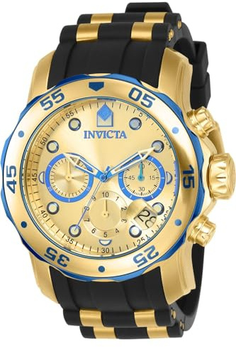 Invicta Pro Diver Orologio da Uomo in acciaio inossidabile con movimento Quarzo - 48mm, Oro/Blu