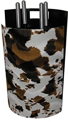 Kaminbesteck, aus regeneriertem Leder mit Polyester-Stoff in moderner Tarnoptik Griffe Edelstahl