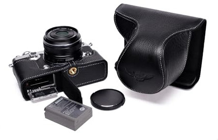 Handgemachte echte Echtleder Voll Kamera Tasche Abdeckung für Olympus Pen-F Pen F unten offen Schwarze Farbe