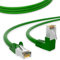 HB Digital Câble réseau LAN coudé à 90° Fiche RJ45 1 m 100 cm Cat 6 en cuivre vert