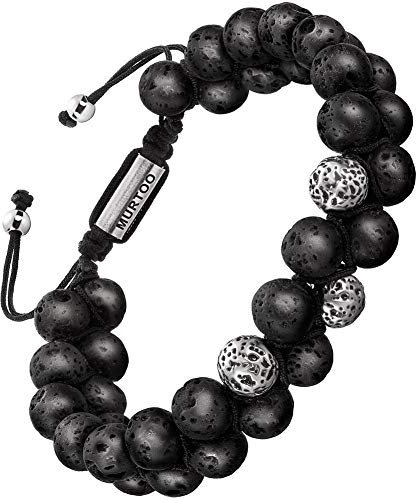 murtoo bracelet homme, bracelet pour homme, bracelet en pierre pour hommes, bracelet en pierre(Neuf Grosse Pierre volcanique)