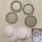 PeriwinkLuQ Stanzschablonen, rund, Spitze, Metall, für Scrapbooking, Album, Prägewerkzeug, 4 Stück