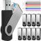 Chiavetta USB, 32 GB Pen Drive 10 Pezzi Pennette USB 2.0 Nero Penna USB 32GB Giratorio PenDrive Memoria USB, FEBNISCTE Chiave USB 32GB Set Chiavette Pennine USB con Cordicella Regalo per Parenti