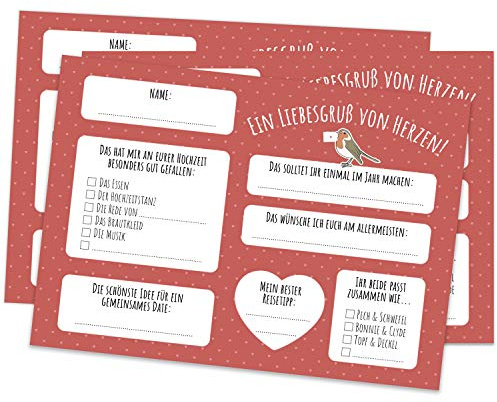 nalara | Ein Liebesgruß von Herzen - 50 liebevolle Postkarten Hochzeit für das Brautpaar mit Wünschen für eine tolle Ehe - Alternative zum Gästebuch