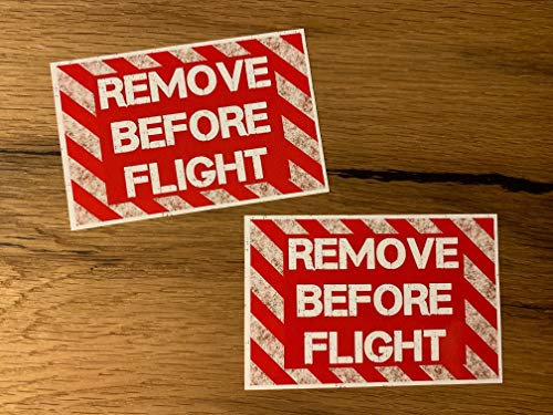 24/7stickers #520 2X Remove Before Flight Aufkleber je 10x6,5cm Auto Tuning Flugzeug Modellbau Hubschrauber Turbine Oldschool Vintage Retro Racing