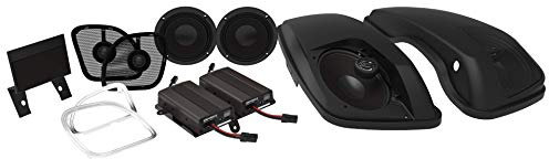 Hogtunes Wild Boar Audio Big Pig RG with Dual Amplifiers, 600 Watts Power, 6.5 Front Speakers, 6x9 Lid Speakers, Replacement Saddlebag Lids for 2015-Current Harley-Davidson Road Glide