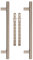 Guardsman 1000mm Overall (900mm centres) x 25mm Diameter Door Pull Handle T-Bar Straight Back to Back Fixing Satin Stainless Steel