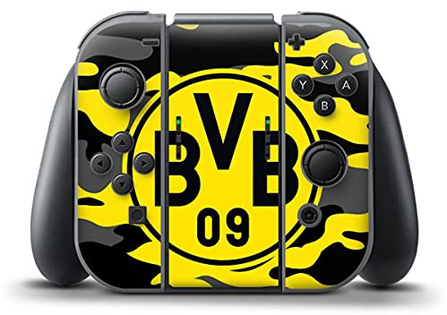 DeinDesign Skin kompatibel mit Nintendo Switch Controller Folie Sticker BVB Borussia Dortmund Fanartikel