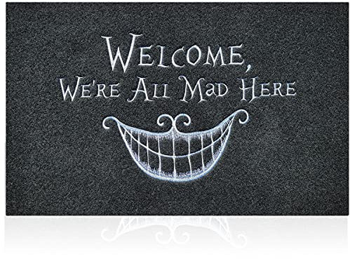 AOAOPQ Funny Door Mats Outdoor Welcome Mats Indoor with Natural Rubber Backing,Smiley Doormats for Entryway Front Back Door Hallway Garage Entrance Mats 45x70 cm Black