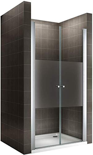 Porte de douche 92x185 cm verre sérigraphié - ajustable de 92 à 96 cm
