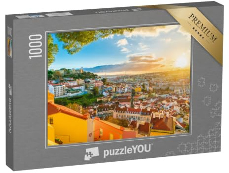 puzzleYOU: Puzzle 1000 Teile „Panoramablick auf Lissabon bei Sonnenuntergang“ – aus der Puzzle-Kollektion Lissabon, Portugal
