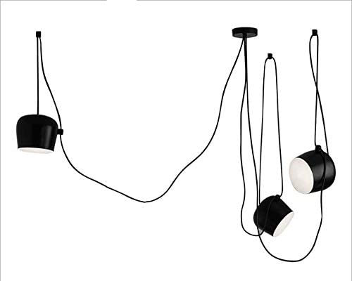 GHiycotdl Kreative Cafe Bar Restaurant Show Case Aim Pendelleuchte Nodic Moderne Lampe (Black, 3 head)