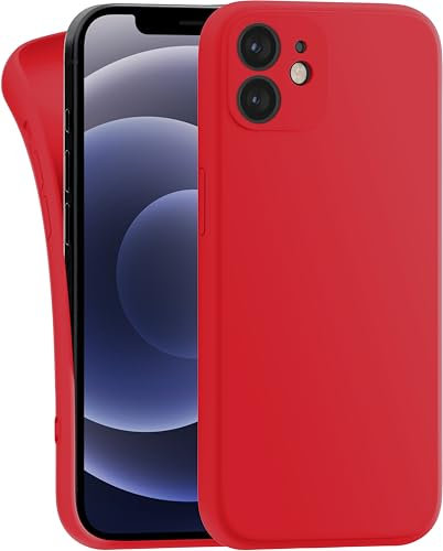 MyGadget Hülle Kompatibel mit iPhone 12 Mini - robuste Silikon Schutzhülle TPU Case Slim Silikonhülle - Back Cover Kratzfest Handyhülle - Matt Rot