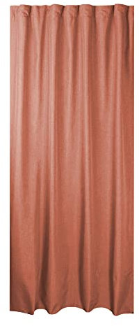 Haus und Deko Vorhang Kräuselband Gardine Leinenoptik-Struktur Blickdicht ca. 140 x 245 cm (B/L) Terracotta modisch zeitlos und perfekt kombinierbar für EIN modernes Wohnambiente