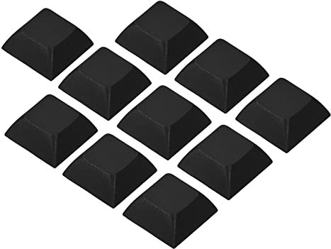 PATIKIL 1U Blank Keycaps, 10 Pack Universal PBT Keyboard Replacement Accessories for MX Mechanical Keyboard, Black