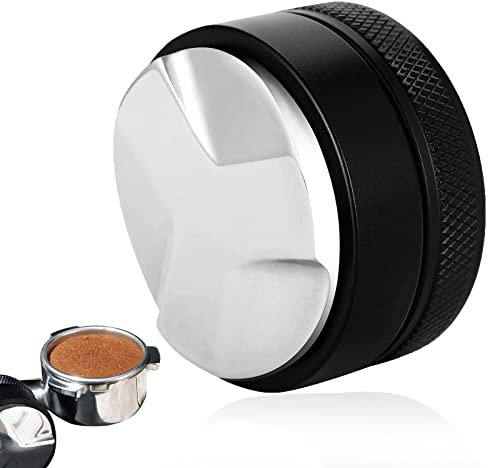 sinzau 51mm Schwarz Coffee Distributor - 304 Edelstahl Espresso Leveler für Verteilt Kaffeepulver - Verteiler Gleichmäßig Tool Höhe Einstellbar für Home Cafés Bar Büro Restaurants Barista