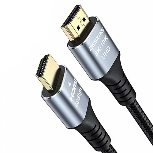ZESKRIS 3m Cable HDMI 2.1, 4K a 120Hz/144Hz, 8K a 60Hz, eARC HDR10 HDCP2.2 2.3 cables HDMI para laptop, monitor, PS5, PS4, Xbox One, 8K UHD TV